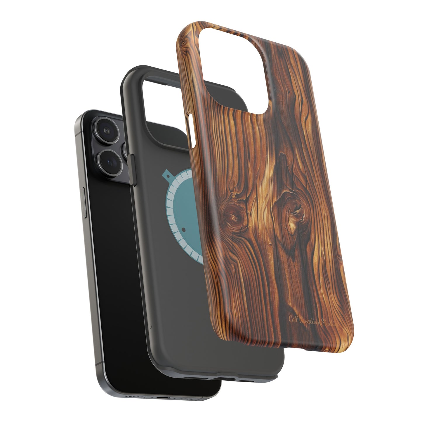 "Wood Grain Elegance" -MagSafe Tough iPhone Cases