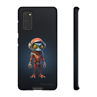 The "AstroGuard" Animated Blue Alien Astronaut Phone Case -Tough Cases