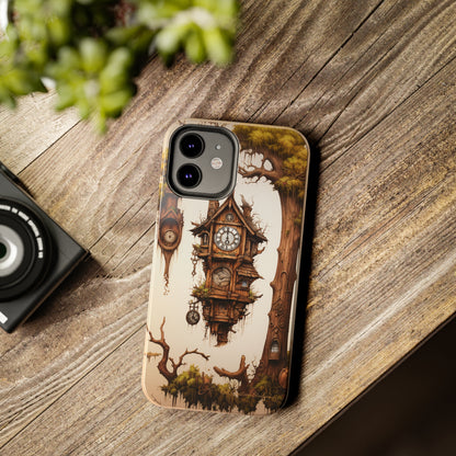 Introducing the "Mystical Wooden Clock" Cell Phone Case – Embrace Enchantment and Timeless Beauty -Tough Phone Cases