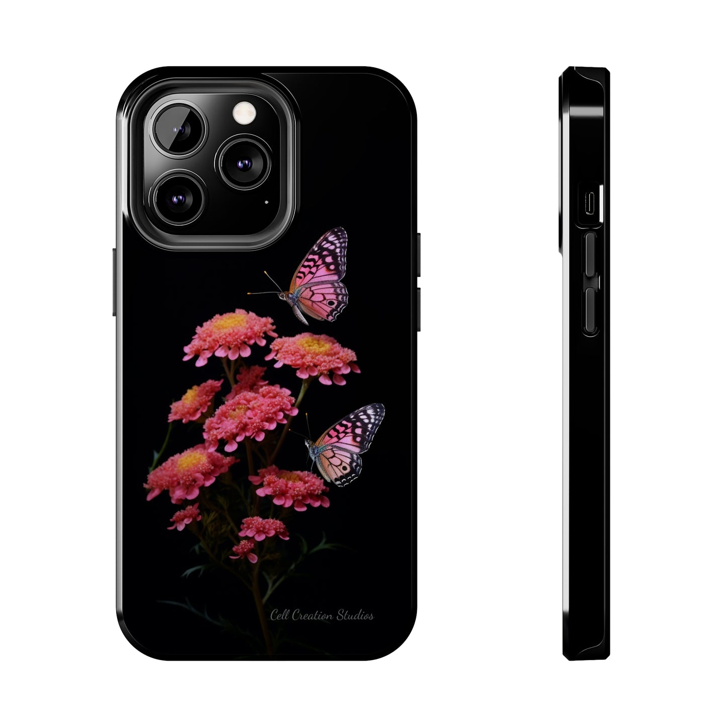 "Achillea Desert Eve Deep Rose & Butterfly" Phone Case -Tough Phone Cases