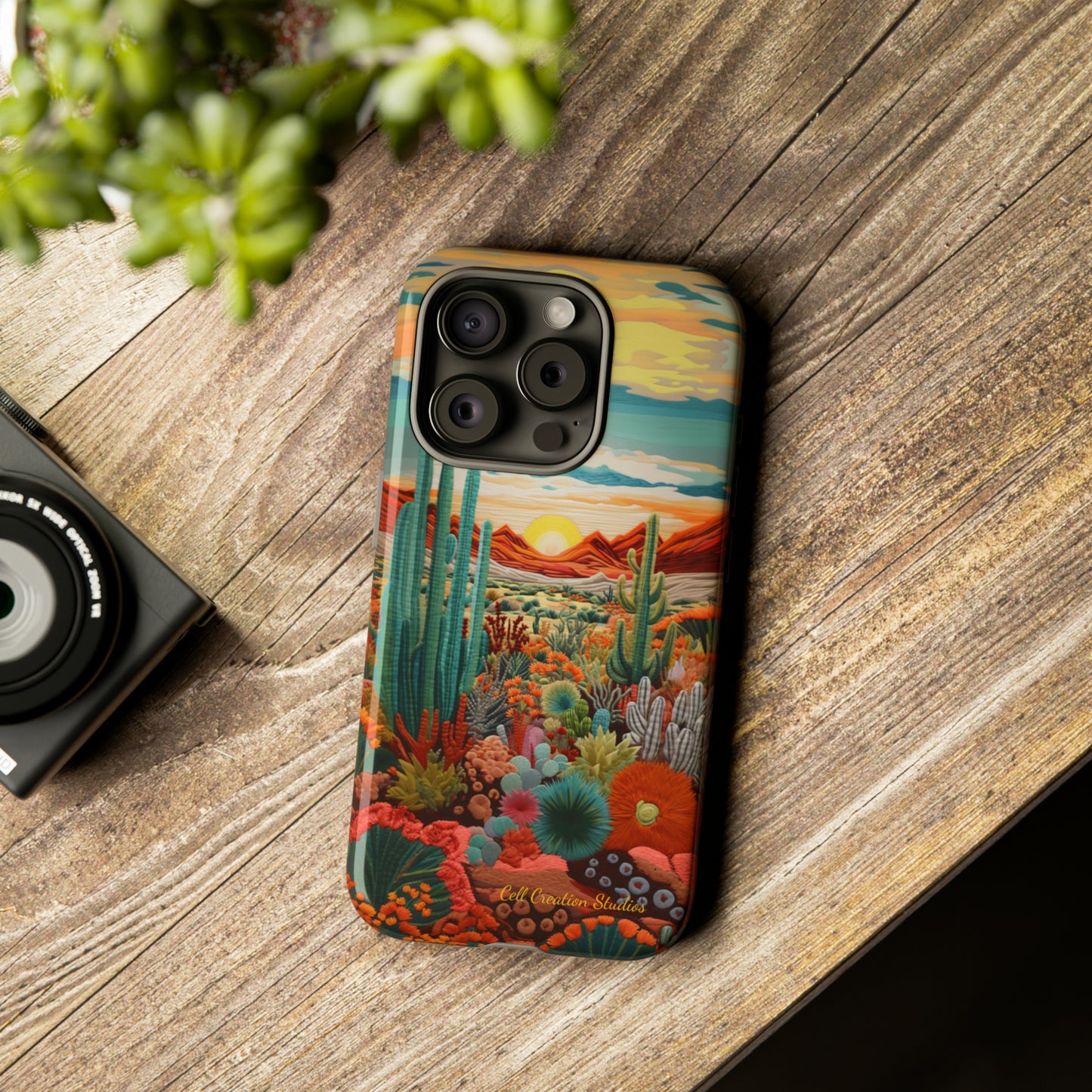 "Desert Bloom Embroidery" -Tough iPhone Cases