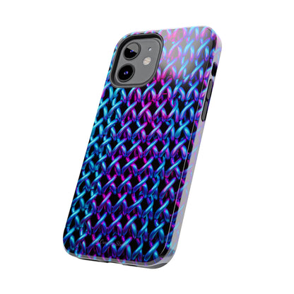 Introducing the "Neon Chainlink Glow" Cell Phone Case – Illuminate Your Style with Vibrant Chain Pattern Design -Tough Phone Cases