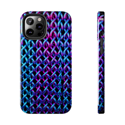 Introducing the "Neon Chainlink Glow" Cell Phone Case – Illuminate Your Style with Vibrant Chain Pattern Design -Tough Phone Cases