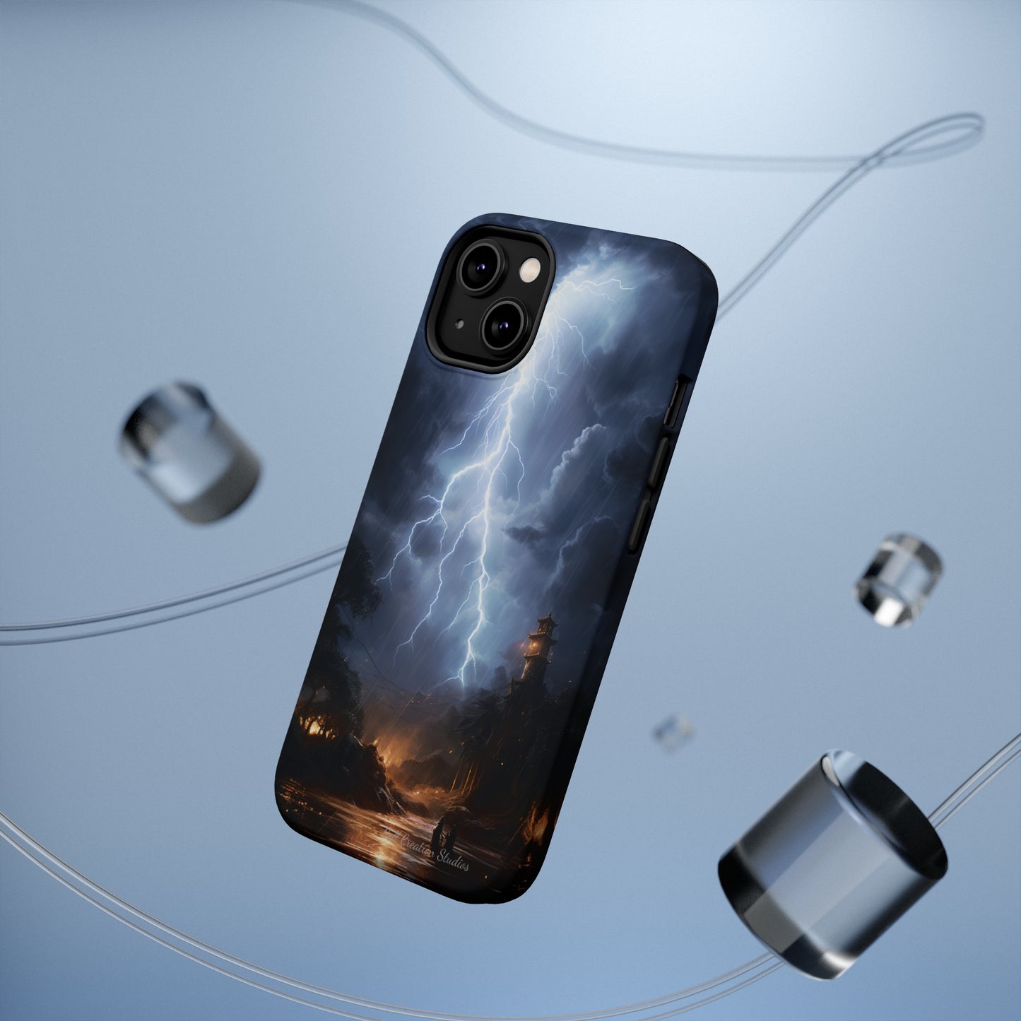 Introducing the "Electric Skies" Cell Phone Case – Unleash the Power of the Storm -MagSafe Tough Cases