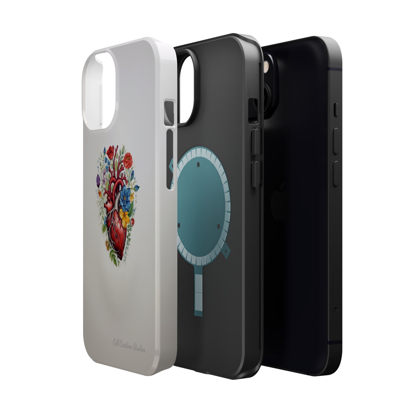 "Floral Heart Harmony" -MagSafe Tough iPhone Cases