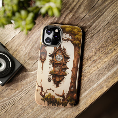 Introducing the "Mystical Wooden Clock" Cell Phone Case – Embrace Enchantment and Timeless Beauty -Tough Phone Cases