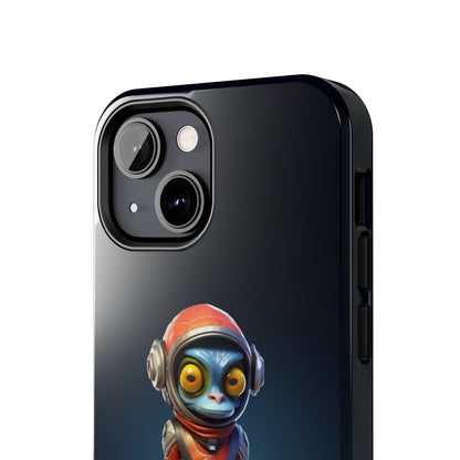 The "AstroGuard" Animated Blue Alien Astronaut Phone Case -Tough Phone Cases