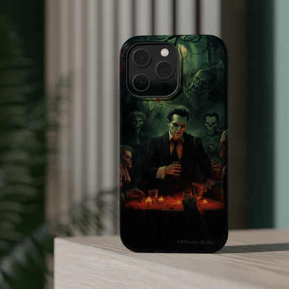 Introducing the "Dracula's Halloween Soiree" Cell Phone Case – Join the Spooky Gathering -MagSafe Tough Cases