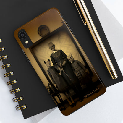 Introducing the "Vintage Odd Creatures" Cell Phone Case – Step into the Eerie Charm of a Haunting Family Portrait -Tough Phone Cases