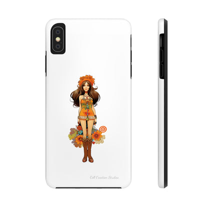 Introducing the "Groovy Hippie Chick" Cell Phone Case – Peace, Love, and Retro Style -Tough Phone Cases