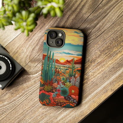 "Desert Bloom Embroidery" -Tough iPhone Cases