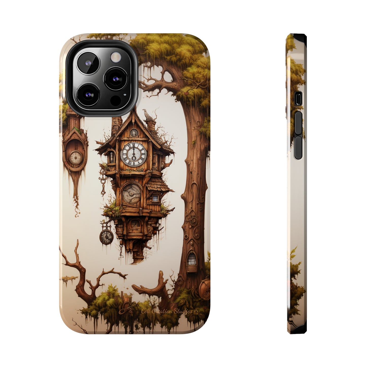 Introducing the "Mystical Wooden Clock" Cell Phone Case – Embrace Enchantment and Timeless Beauty -Tough Phone Cases