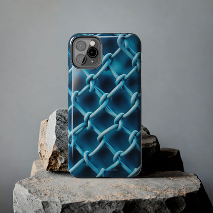 Introducing the "Elegant Chainlink" Cell Phone Case – Embrace Contemporary Style with Blue Chain Link Design -Tough Phone Cases