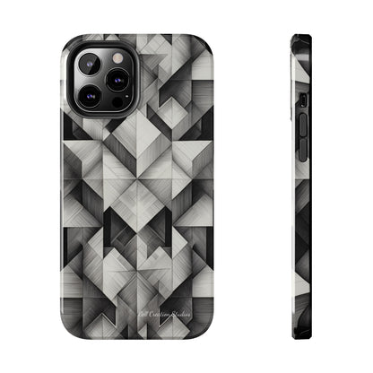 The "Black and White Geometric Pattern" Cell Phone Case- Elevate Your Phone's Style-Tough Phone Cases