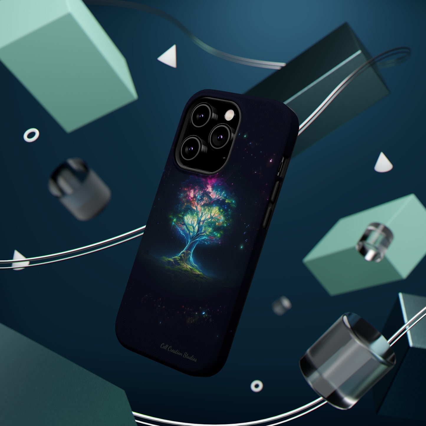 Introducing the "Holographic Tree of Life" Cell Phone Case – A Visionary Blend of Art and Technology -MagSafe Tough Cases