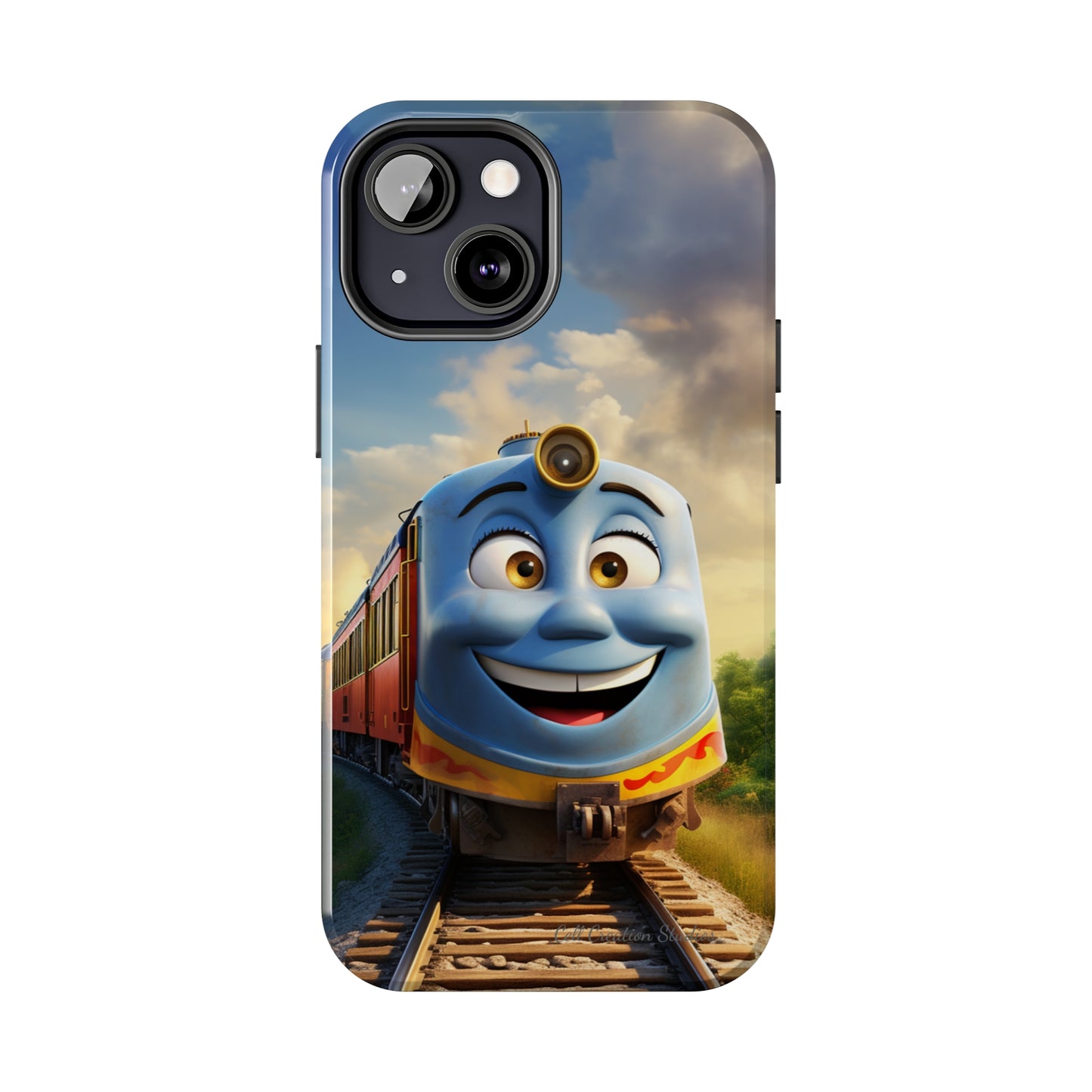 The "Smiling Blue Train" Phone Case -Tough Phone Cases