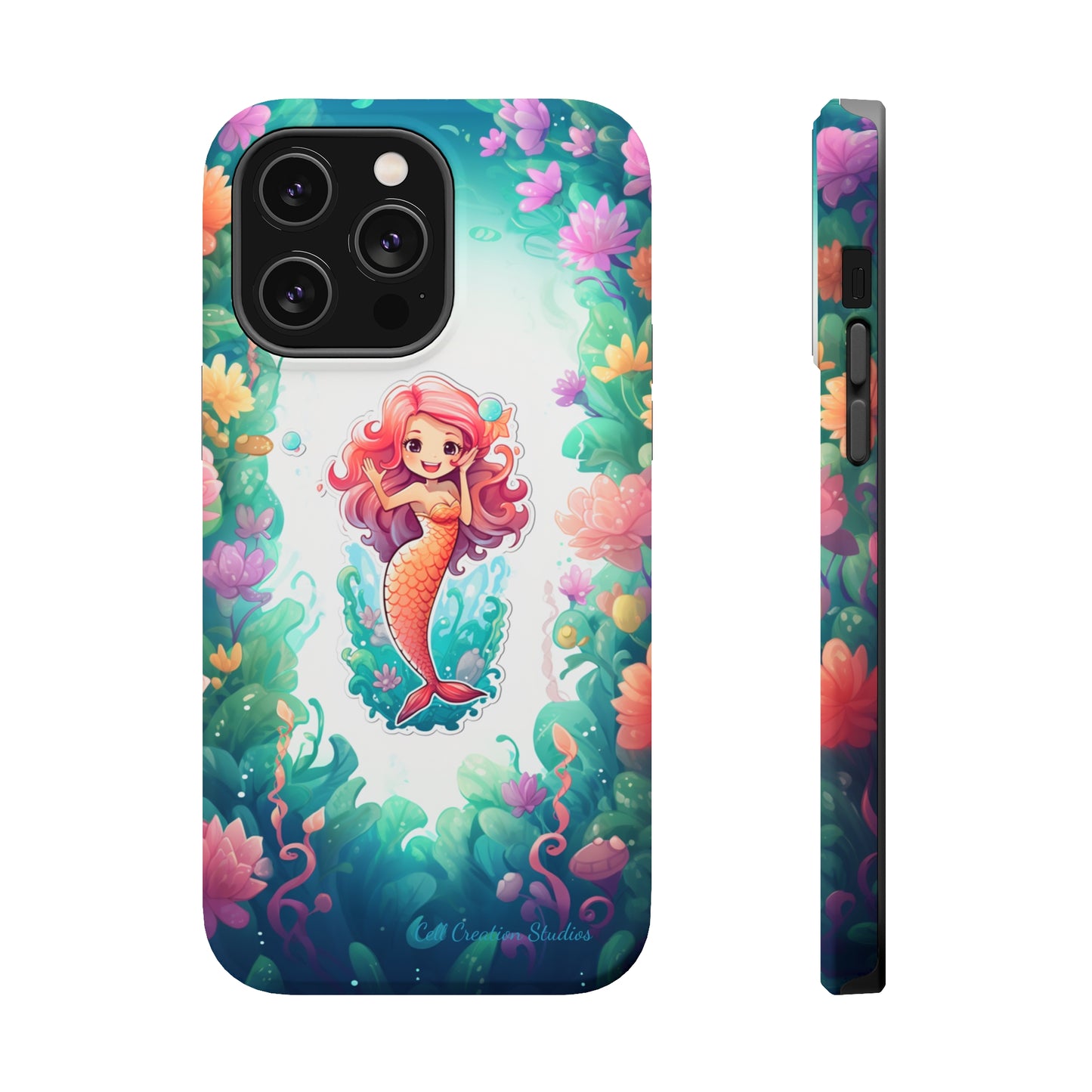 "Pink Seaflower Mermaid" -MagSafe Tough iPhone Cases