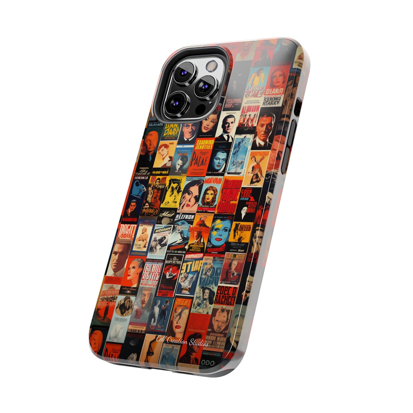 Introducing the "Vintage Movie Poster Collage" Cell Phone Case – Timeless Hollywood Charm -Tough Phone Cases