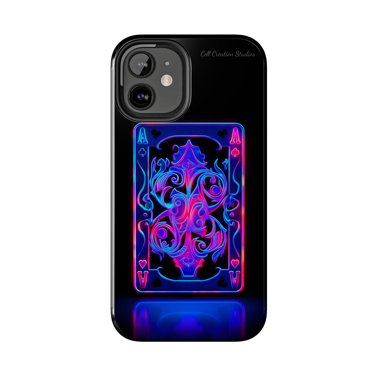 Introducing the "Neon Ace of Hearts" Cell Phone Case – Elevate Your Style with a Dazzling Card -Tough Phone Cases