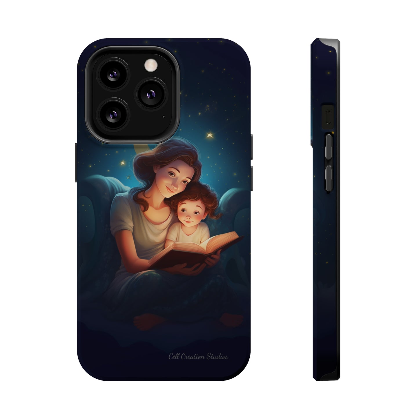 Introducing the "Bedtime Story Bliss" Cell Phone Case – Cherish Heartwarming Moments with Every Glance -MagSafe Tough Cases