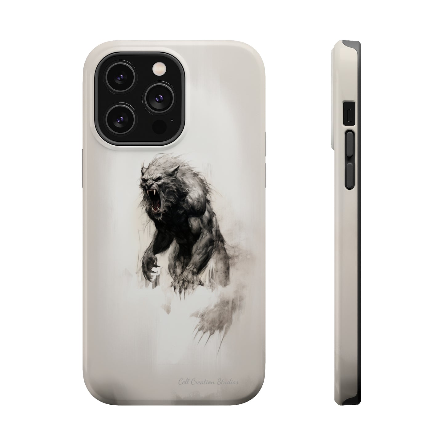 "Moonlit Shadow" Werewolf Sketch Cell Phone Case -MagSafe Tough Cases