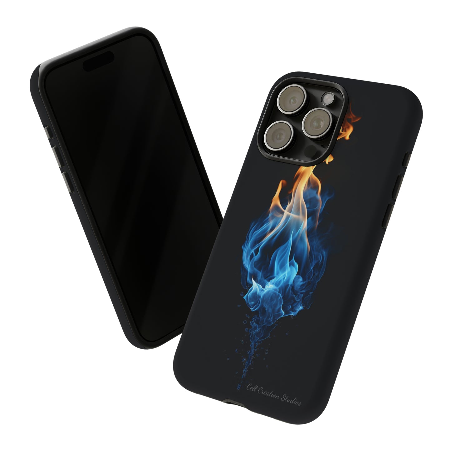 "Elegant Blue and Orange Flame" Phone Case: Ignite Your Style -Tough Cases