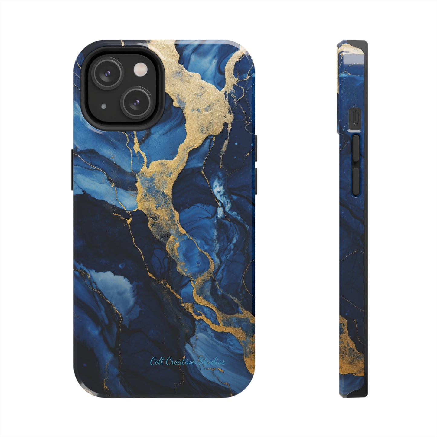 "Azure Elegance Marble" -Tough iPhone Cases