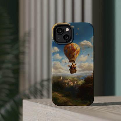 Introducing the "Winnie-The-Pooh's Balloon Adventure" Cell Phone Case – Soar to New Heights in Style -MagSafe Tough Cases