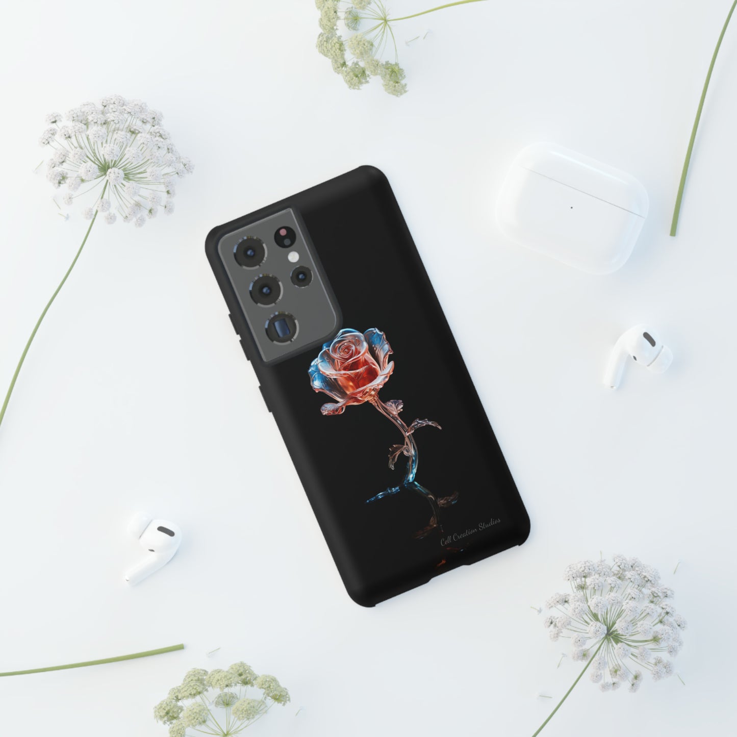 The "Glass Rose Elegance" Phone Case-Tough Cases