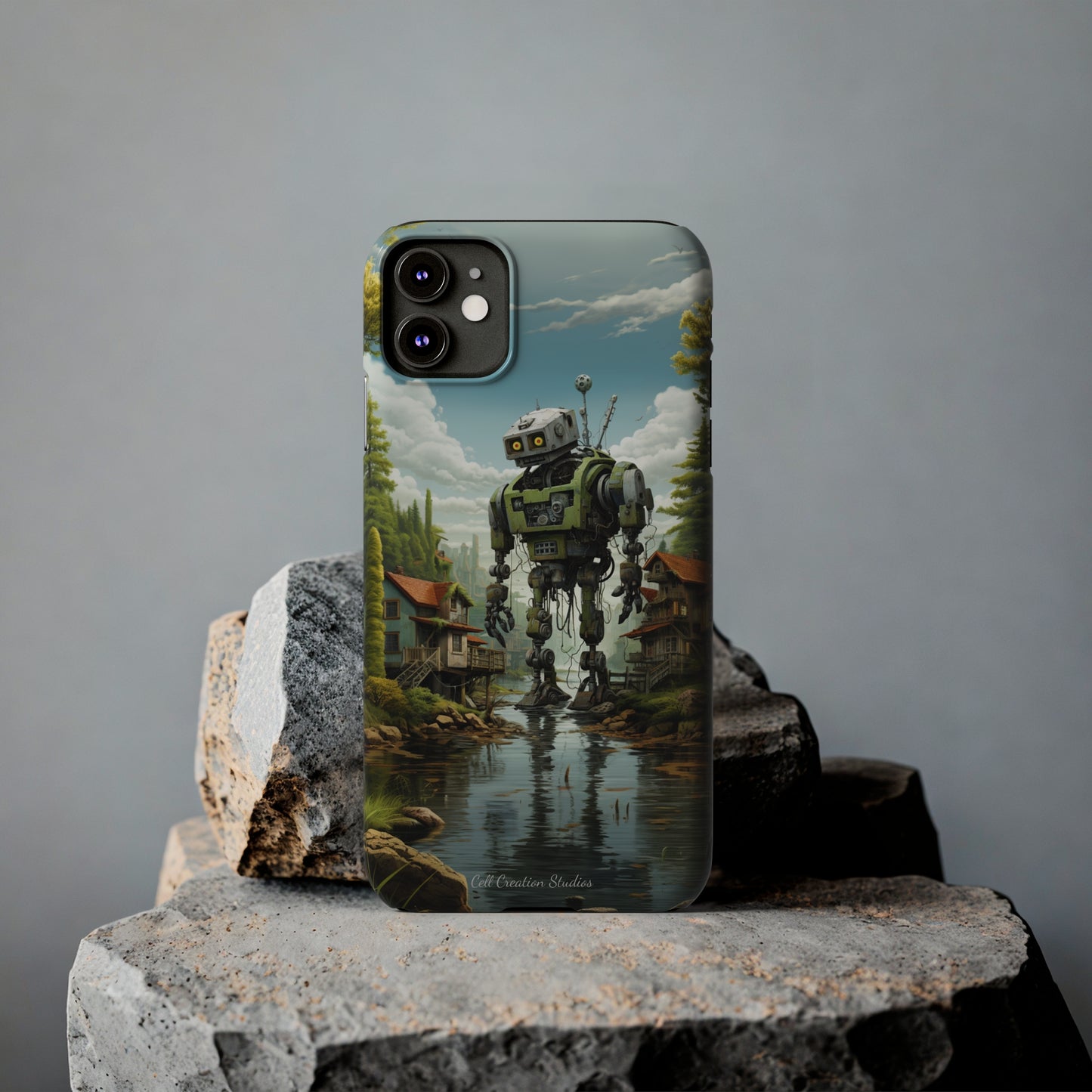 Introducing the "Robo-Rescue" Cell Phone Case – Witness a Heartwarming Scene of Robot Seeking Assistance -Slim Phone Cases