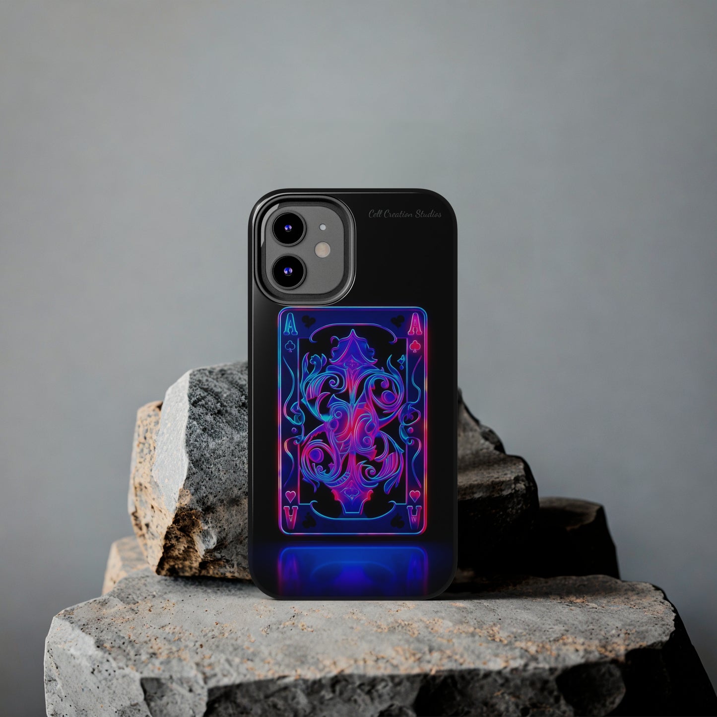 Introducing the "Neon Ace of Hearts" Cell Phone Case – Elevate Your Style with a Dazzling Card -Tough Phone Cases