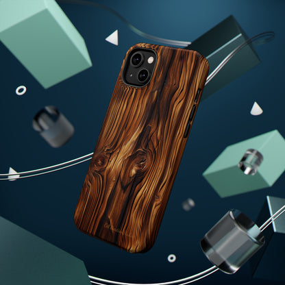 "Wood Grain Elegance" -MagSafe Tough iPhone Cases