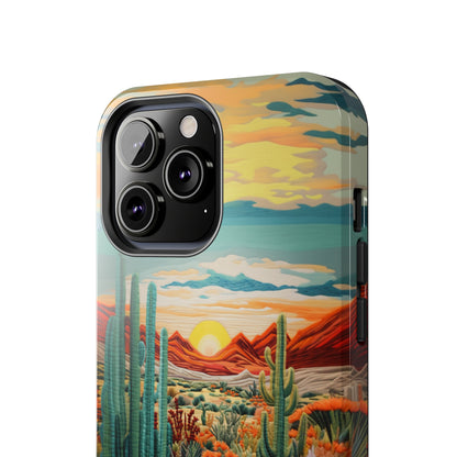 "Desert Bloom Embroidery" -Tough iPhone Cases