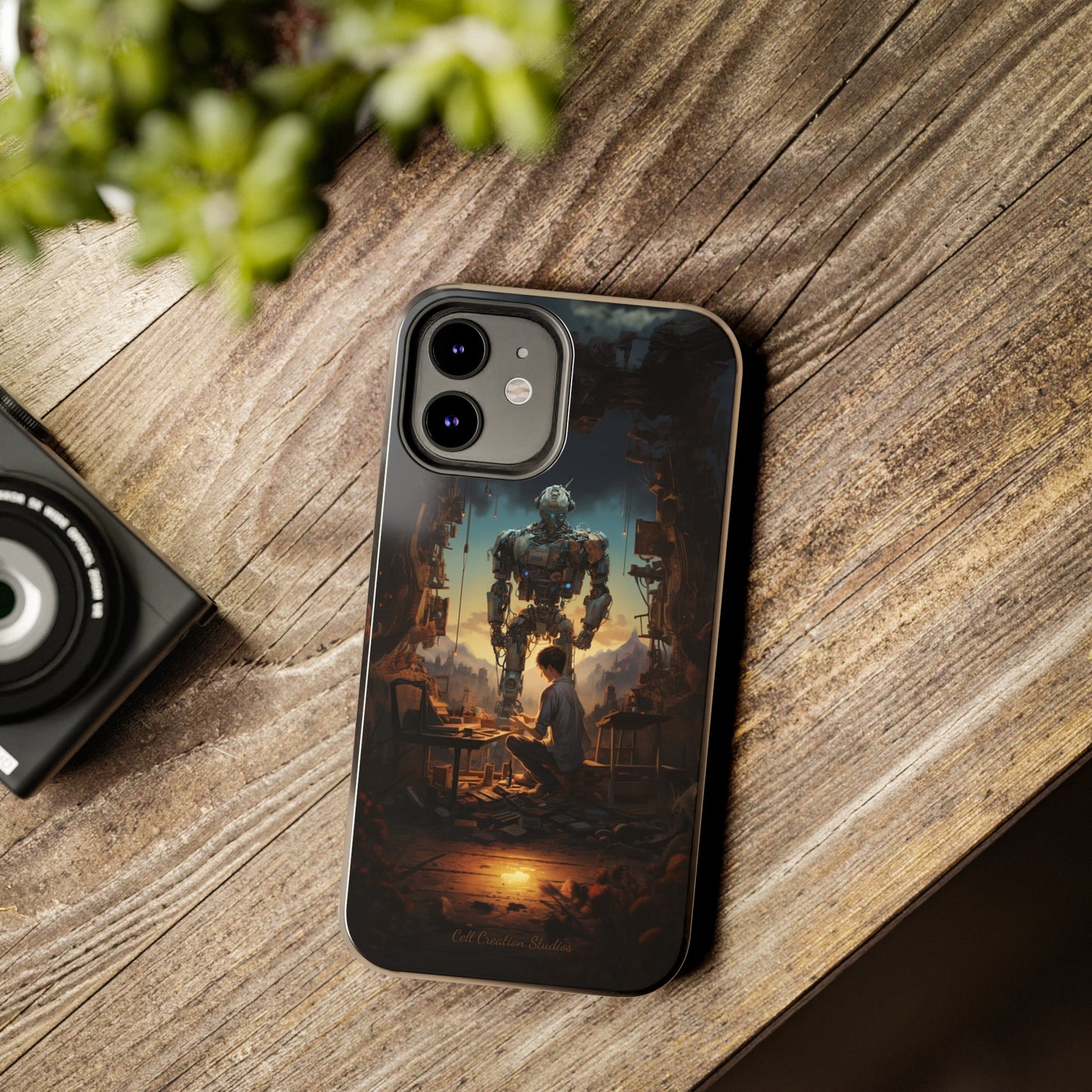 Introducing the "Mechanical Bond" Cell Phone Case – Witness a Captivating Moment of Giant Robot and Boy -Tough Phone Cases