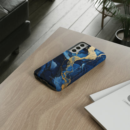 "Azure Elegance Marble" -Tough Samsung Cases