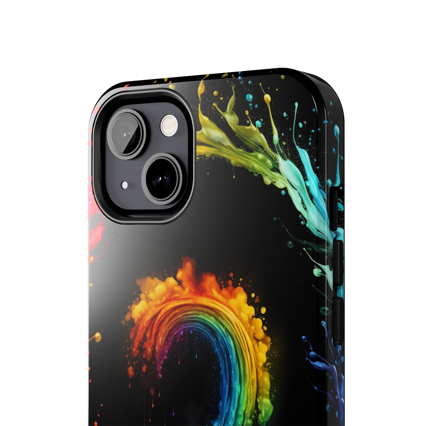 "Vibrant Swirls Painted on Black" Cell Phone Case -Tough Phone Cases