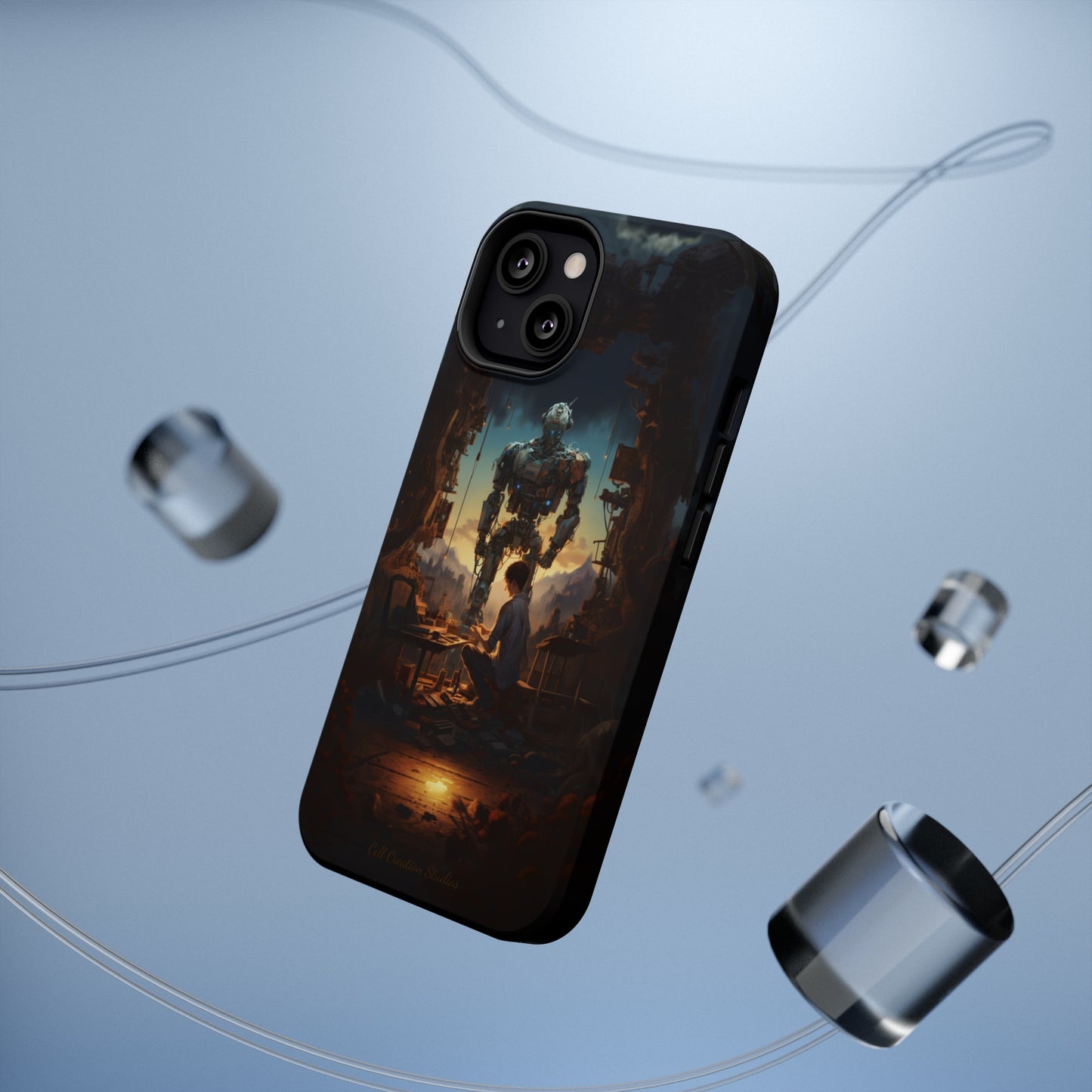 Introducing the "Mechanical Bond" Cell Phone Case – Witness a Captivating Moment of Giant Robot and Boy -MagSafe Tough Cases