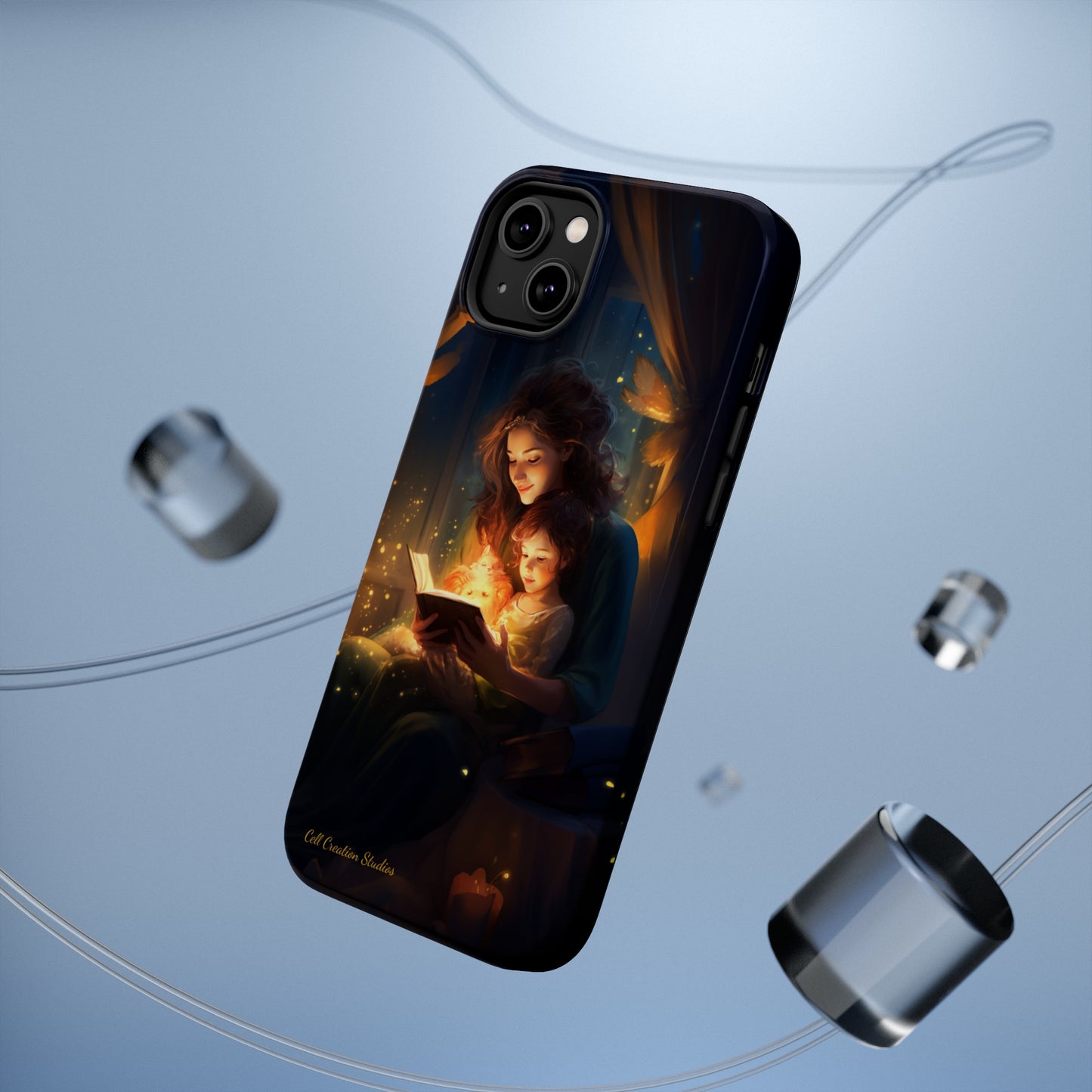 Introducing the "Bedtime Story Bliss" Cell Phone Case – Cherish Heartwarming Moments with Every Glance -MagSafe Tough Cases