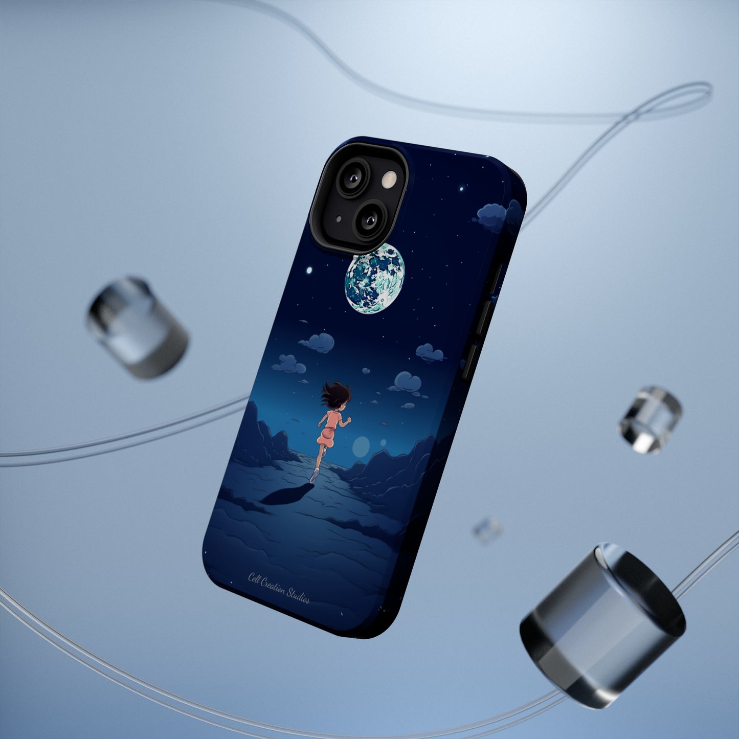 Introducing the "Moonlit Runner" Cell Phone Case – Embrace Adventure with a Captivating Lunar Design -MagSafe Tough Cases