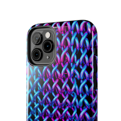 Introducing the "Neon Chainlink Glow" Cell Phone Case – Illuminate Your Style with Vibrant Chain Pattern Design -Tough Phone Cases