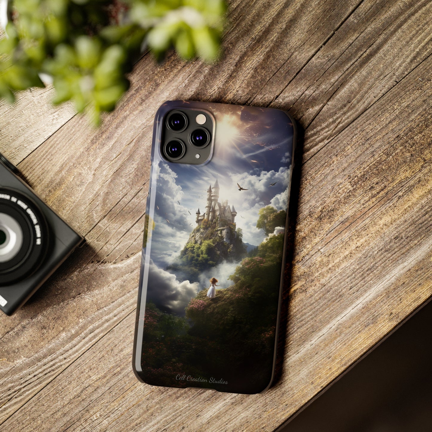 Introducing the "Enchanted Discovery" Cell Phone Case – Embark on a Journey of Magic with a Girl and a Magical Castle! -Slim Phone Cases