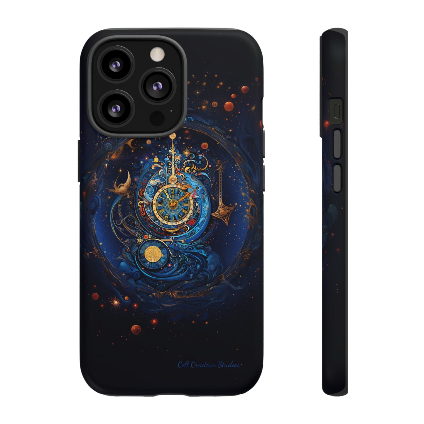 "Cosmic Clock Elegance" -Tough iPhone Cases