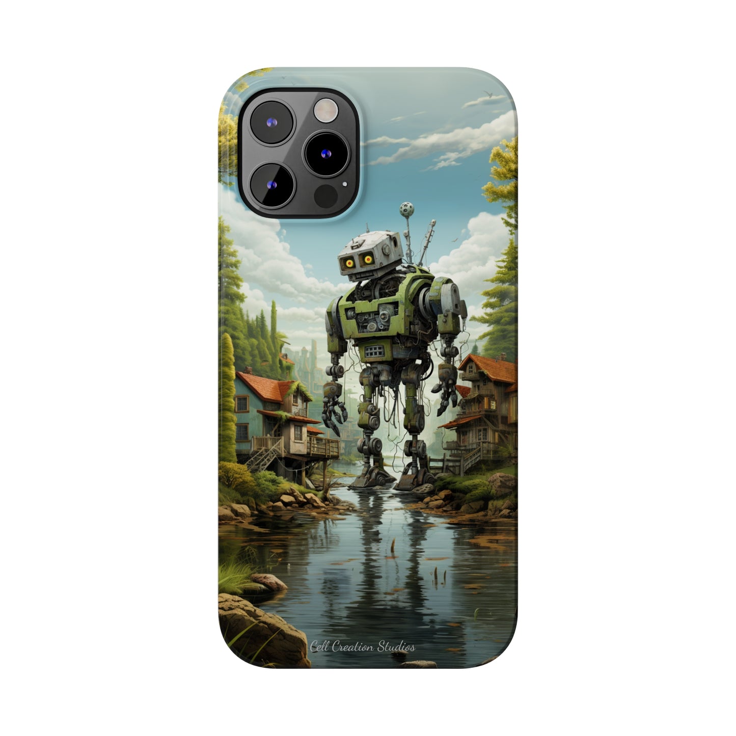 Introducing the "Robo-Rescue" Cell Phone Case – Witness a Heartwarming Scene of Robot Seeking Assistance -Slim Phone Cases