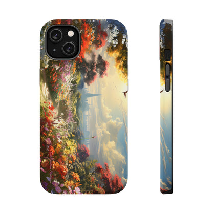 Introducing the "Floral Haven" Cell Phone Case – Where Nature and Urban Marvels Converge! -MagSafe Tough Cases