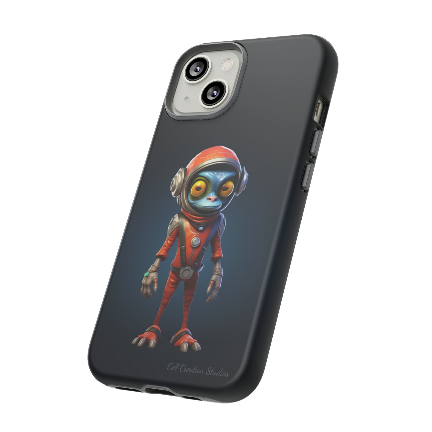 The "AstroGuard" Animated Blue Alien Astronaut Phone Case -Tough Cases