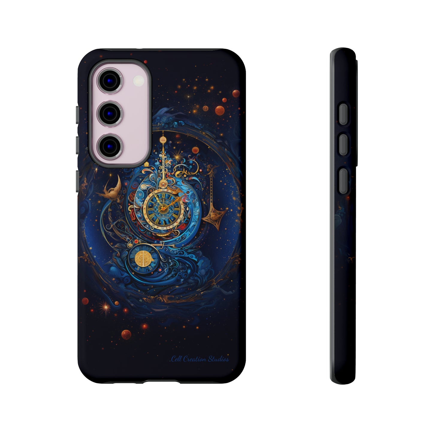 "Cosmic Clock Elegance" -Tough Samsung Phone Cases