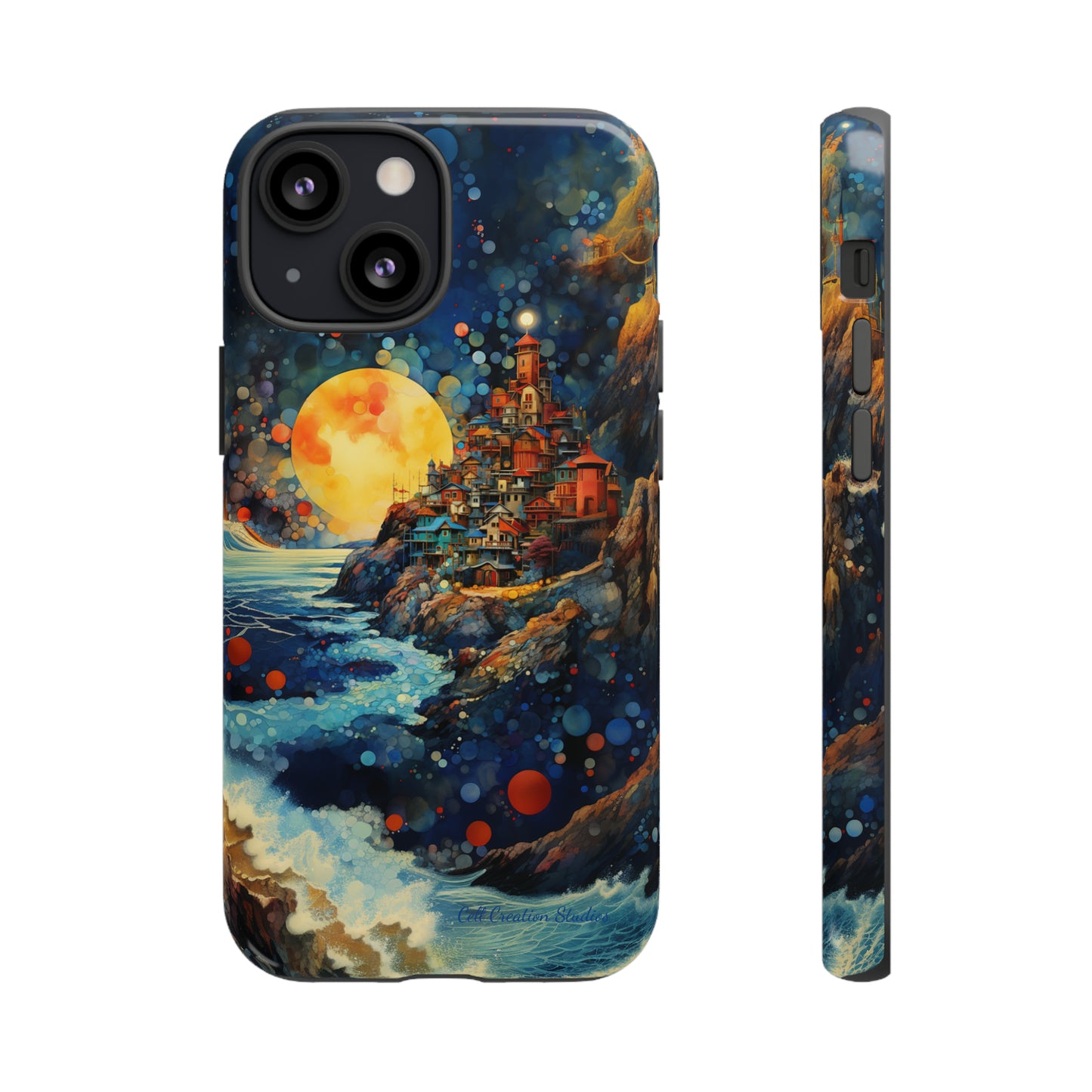 "Moonlit Coastal Vista" -Tough iPhone Cases