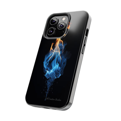 "Elegant Blue and Orange Flame" Phone Case: Ignite Your Style -Tough Phone Cases