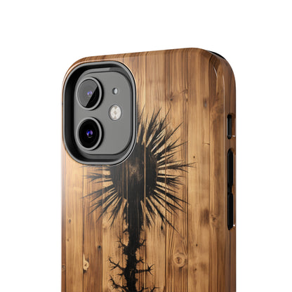 "Desert Plant on Wood Themed Phone Case: Embrace Nature's Beauty"-Tough Phone Cases