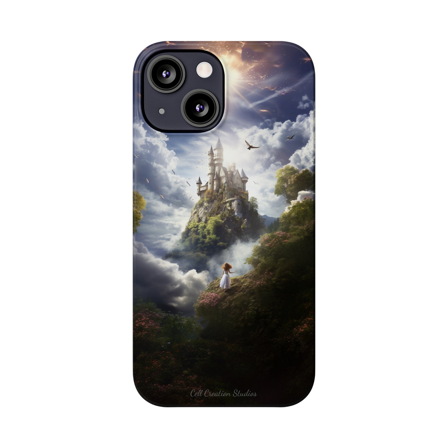 Introducing the "Enchanted Discovery" Cell Phone Case – Embark on a Journey of Magic with a Girl and a Magical Castle! -Slim Phone Cases